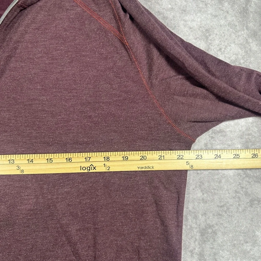 Tommy Bahama Men L Burgundy Heathered Quarter Zip Pullover Sweater Large 1/4 Zip